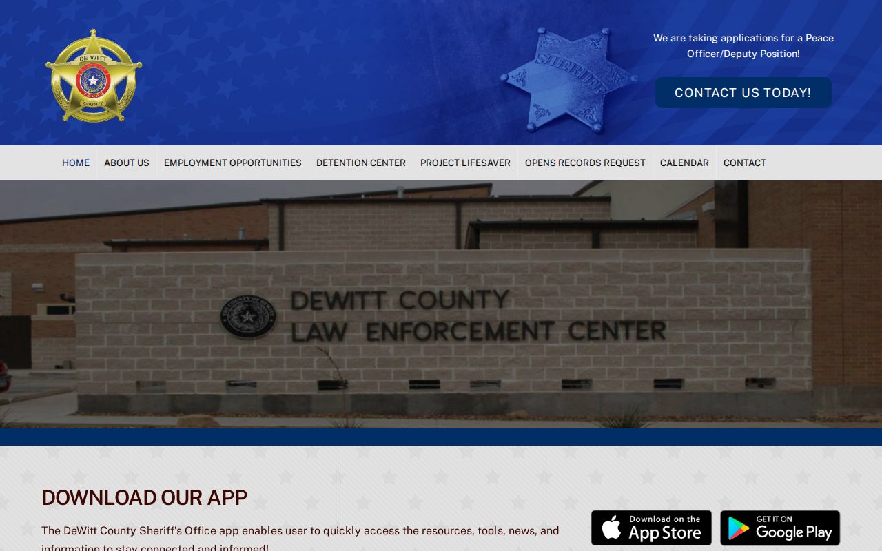 Official DeWitt County Sheriff agency information